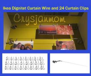 IKEA NEW DIGNITET CURTAIN WIRES 197 WITH 24 CLIPS SET  