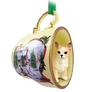  Chihuahua Christmas Ornament Holiday Scene Tea Cup Pet 