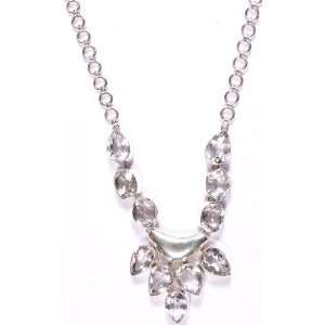 Faceted Crystal Necklace   Sterling Silver
