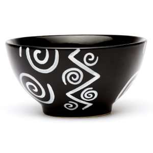 Wilton Armetale Reggae 6 Inch Ceramic Bowl, Black  Kitchen 