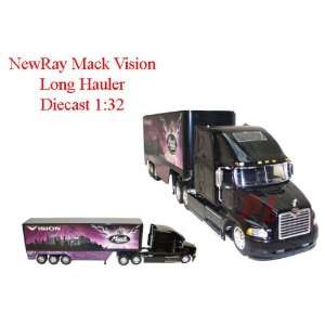   32 Mack Vision Bulldog Long Hauler Trailer  Purple/Black Toys & Games