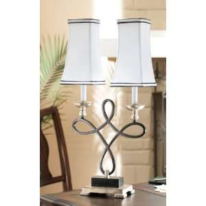  Pack of 2 Modern Loop Accent Table Lamp with Double Shades 