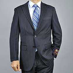 Giorgio Fiorelli Mens Black Pinstripe 2 button Suit  