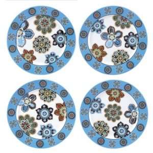 Vera Bradley 4 Asst 8.25 Desert Plates Home Decor Bali Blue NEW