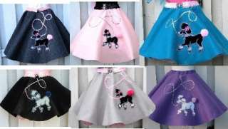 Girls 50s Custom Made Poodle Skirt U CHOOSE SZ & COLOR  