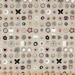  44 Wide June Bug June Blooms Beige Fabric By The Yard 