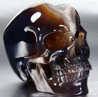 Huge 5.0 Geode Agate Carved Crystal Skull, Healing  