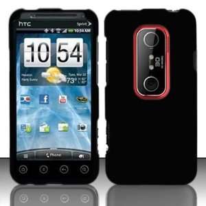   Hard Rubber Feel Plastic Case for HTC Evo 3D (Sprint) + Car Charger