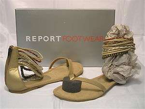 REPORT Womens Cyan Sandal   Gold   Multiple SZ NIB   MSRP $66 