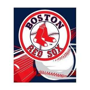 Boston Red Sox Royal Plush Raschel MLB Blanket (Big Stick Series) (50 