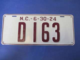 1924 North Carolina Dealer License Plate Repainted  