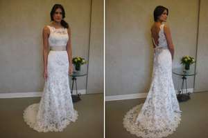 New white/ivory lace wedding dress custom size 2 4 6 8 10 12 14 16 18 