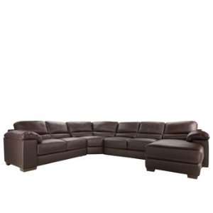    Cindy Crawford Brown Leather 4pc Sectional Sofa