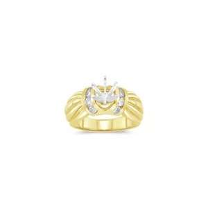  0.48 Cts Diamond Ring Setting in 14K Yellow Gold 8.5 