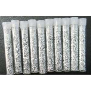  Set of 10 Real Silver Flakes In Glass Vials. Everything 