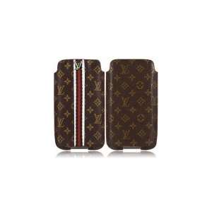 com Iphone 4/4G/4S I Pod Touch LV Leather Case Brown Designer Luxury 