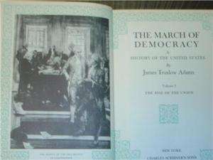 THE MARCH OF DEMOCRACY James Truslow Adams 5 Volume Set  