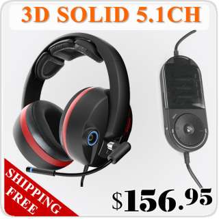   SOLID 5.1CH 3D Surround HiFi BASS USB Vibrate Gaming Headset Headphone