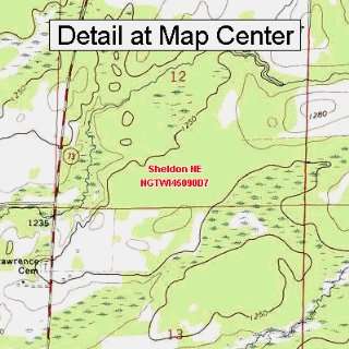   Topographic Quadrangle Map   Sheldon NE, Wisconsin (Folded/Waterproof