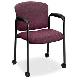  Guest Chair, w/Casters, 24 3/4x22 1/2x33, Claret/Black 