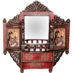  Dresing Frame with Mirror   Wood and Glass