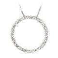 Sterling Silver 1/8ct TDW White Diamond Circle Necklace (J, I3)