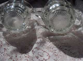 Vintage Antique Lead Glass Crystal Creamer Sugar  