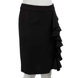 Necessary Objects Juniors Black Ruffle Skirt  