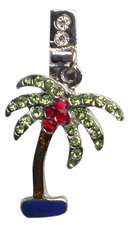 Palm Tree with Rhinestones slider charm for Sandals  
