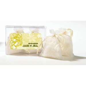 Wedding Favors Yellow Flowers Design Personalized Fresh Linen Scented 