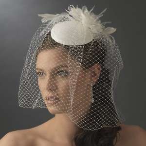 HeadPiece Fascinator Wedding Bird Cage Veil Bridal Hat  