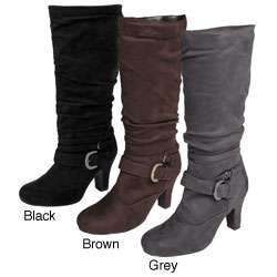 Glaze by Adi Womens Slouchy Faux Suede Tall Boots  