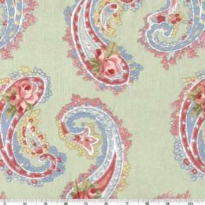 54 Wide Wild Rose Farm Celadon Rose Fabric By The Yard 