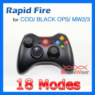 MODDED XBOX 360 CONTROLLER RAPID FIRE 18 MODE COD OPS MW2 MW3 RED LED 