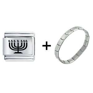  Pugster Hanukkah Menorah Symbol Italian Charm Bracelet 