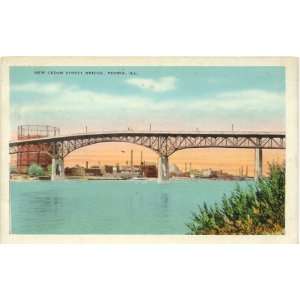   Postcard New Cedar Street Bridge   Peoria Illinois 