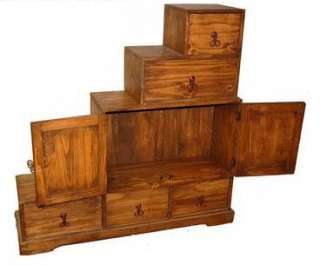 Honey Rustic Staircase Chest Dresser  
