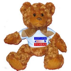  VOTE FOR TOBIAS Plush Teddy Bear with BLUE T Shirt Toys 