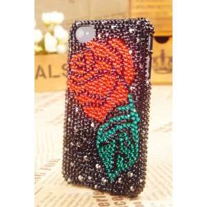 Apple Iphone 4s 4g Rose Flower Bling Crystal Cute Best Back Case Cover 