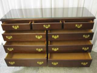 Vintage Cherry Wood Federal Style King Bed Set w Chest 2 Nt Stands 