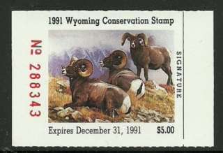 Wyoming 1991 Duck (Conservation) Stamp   Big Horn Sheep MNH  