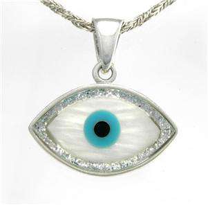 Evil Eye, Good Luck Charm, 925 Sterling Silver Pendant  
