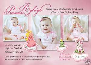 Personalized Photo Princess Birthday Invitations  