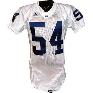  #54 Notre Dame White Football Game Used Jersey Sports 