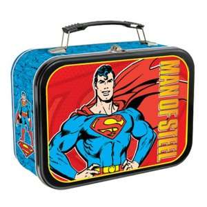  Superman Man of Steel Extra Large Tin Tote/ Lunch Box 