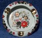 ceramic ashtray istanbul turkey floral desen seramik round white 
