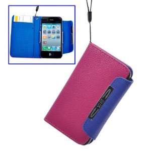   Case for iPhone 4/iPhone 4S with Card Slots(Hot Pink) 