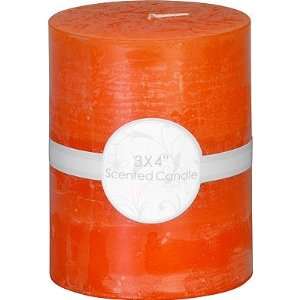  Orange Scented Pillar Candle 3x4 Orange