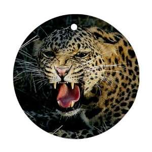  Leopard Big Cat Ornament round porcelain Christmas Great 