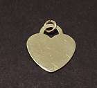 Solid Engravable Heart Charm Pendant 14K Yellow Gold